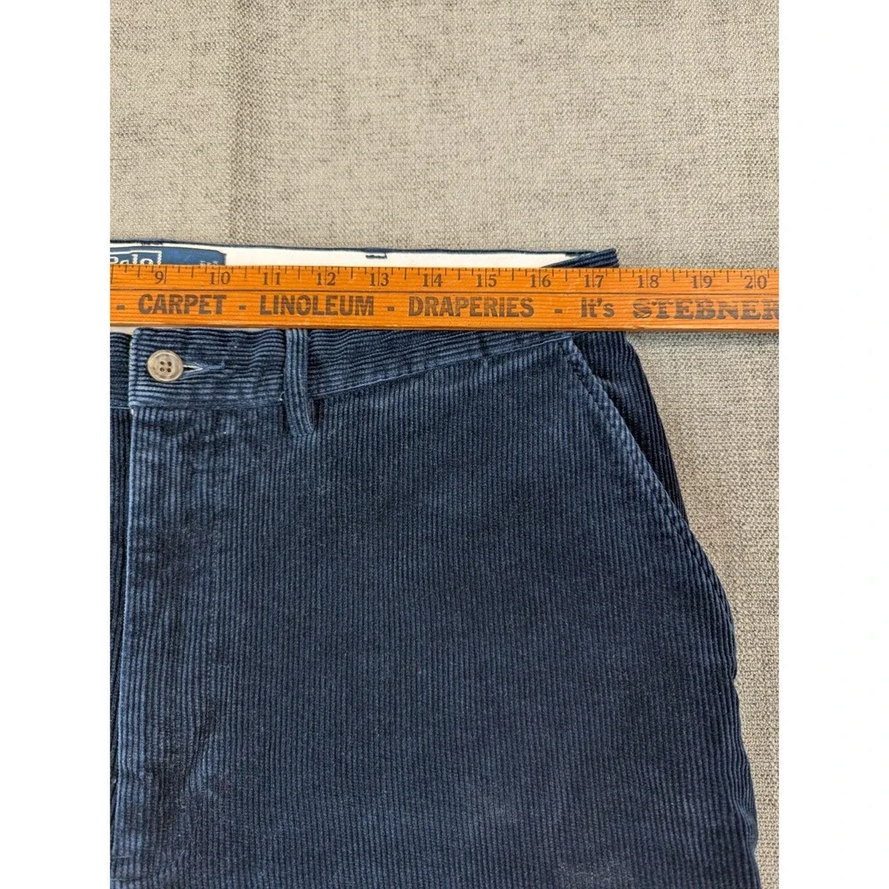 Polo Ralph Lauren Corduroy Pant Men 35x30 (34x29) Navy Straight Fit Cotton Chino
